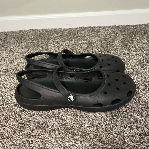 Crocs Shayna Mary Jane Black Slip on Shoes Women's Size 11 - Picture 1 of 8